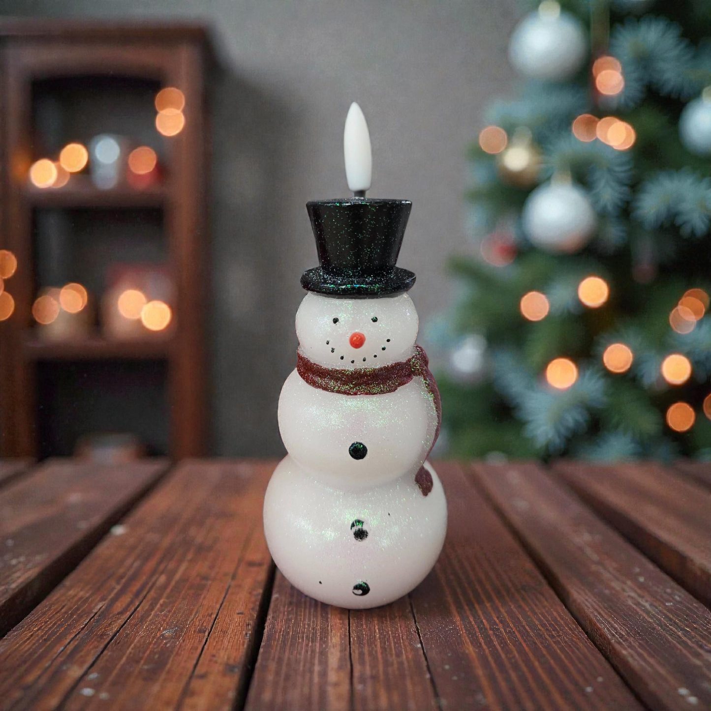 Realistic Flame Snowman 3x6in