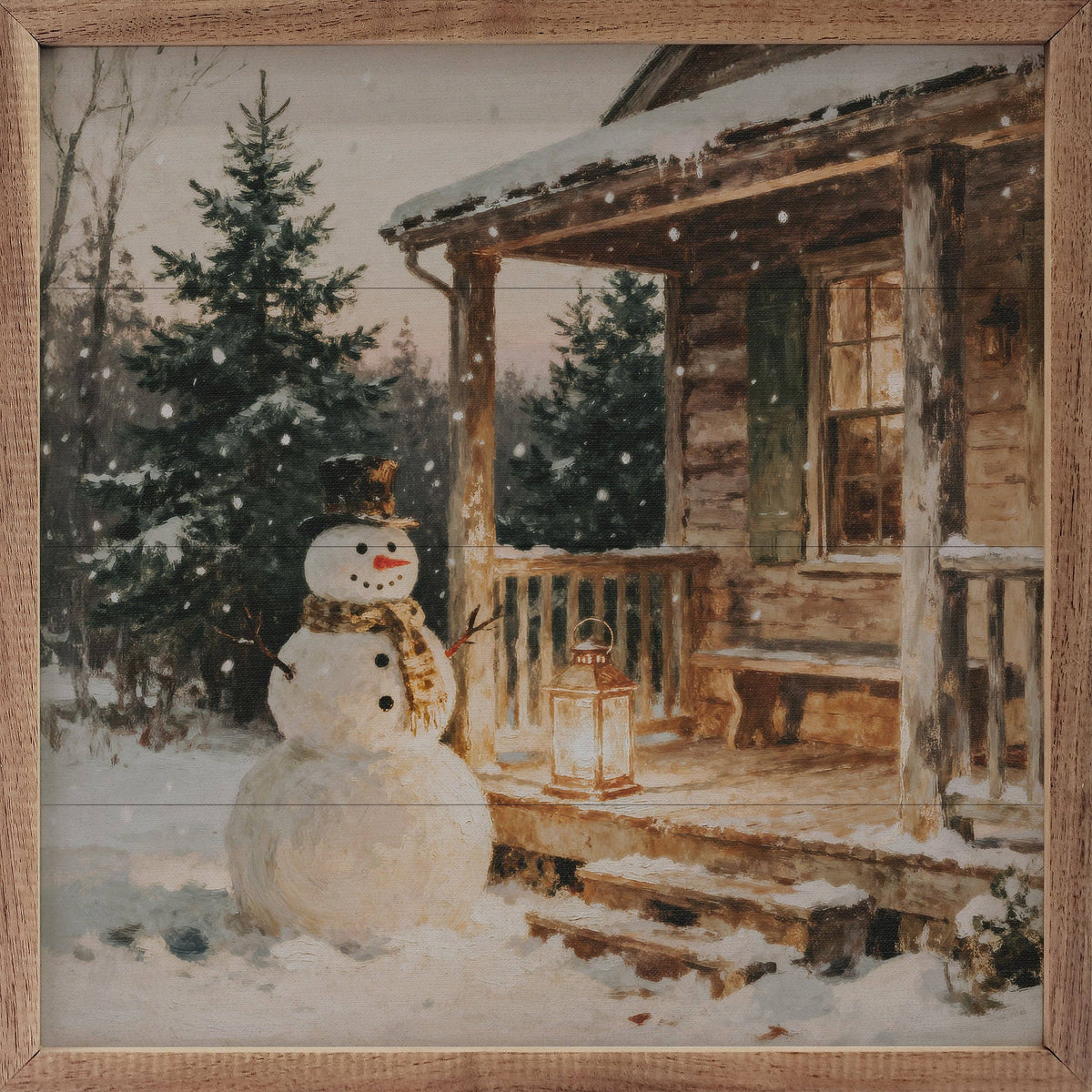 Snowman At The Cabin