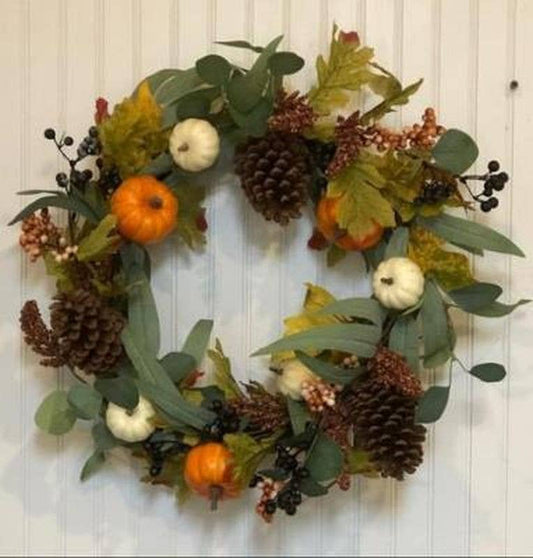 Multi Color Pumpkin Wreath