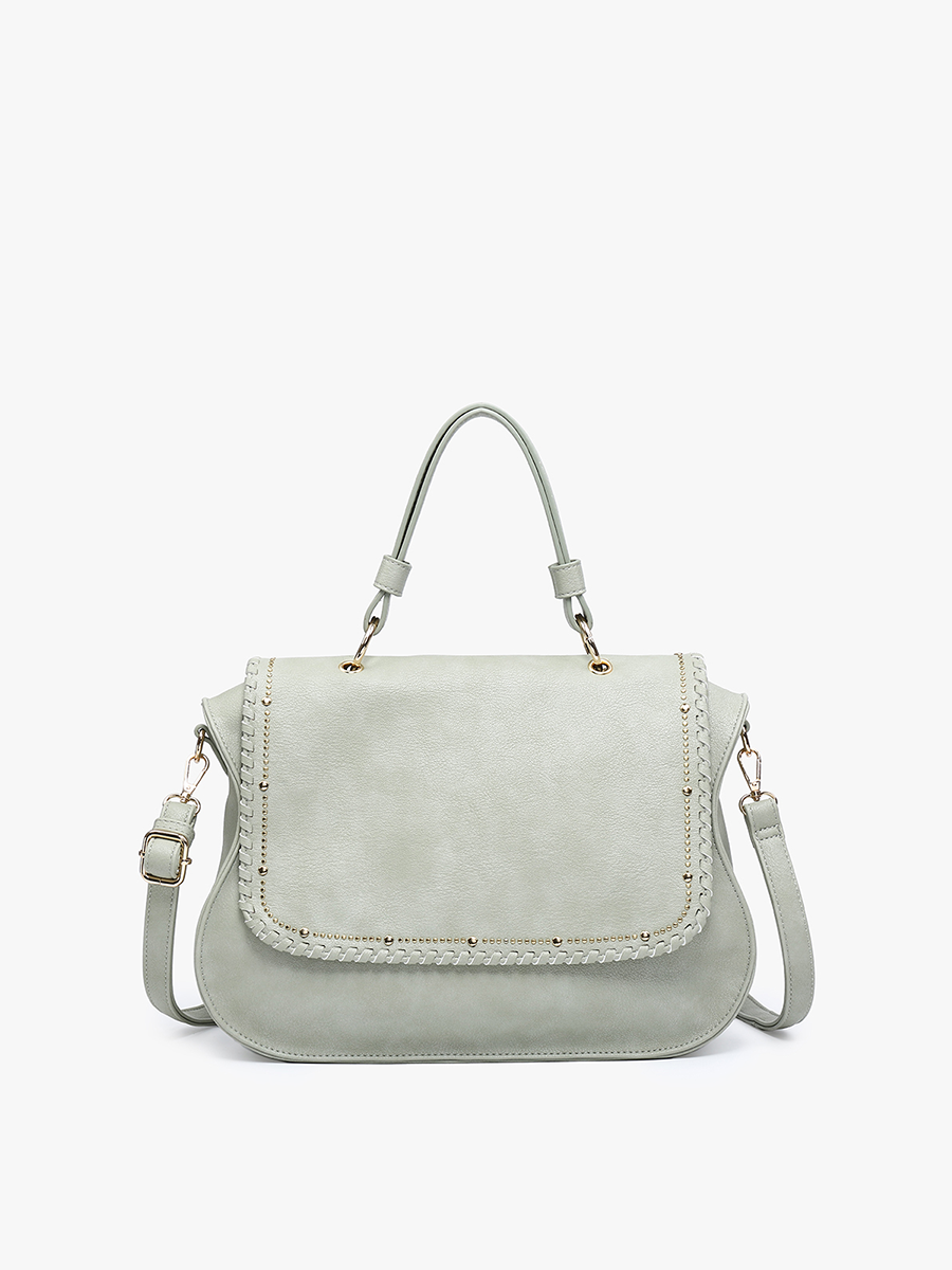 M2425 Cricket Studded Flapover Hobo w/ Handle