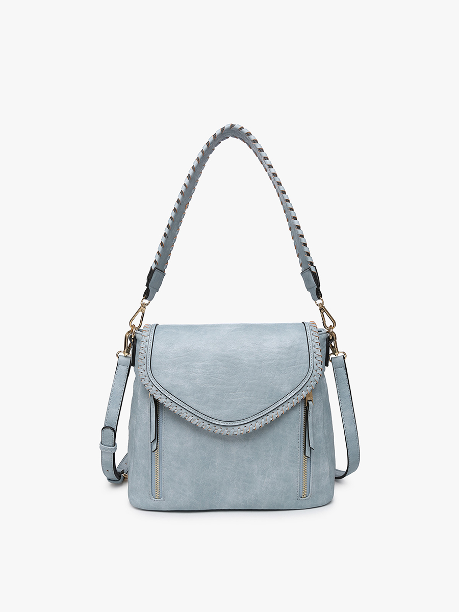 Lorelei Double Zip Crossbody – Whipstitch Trim | M2167