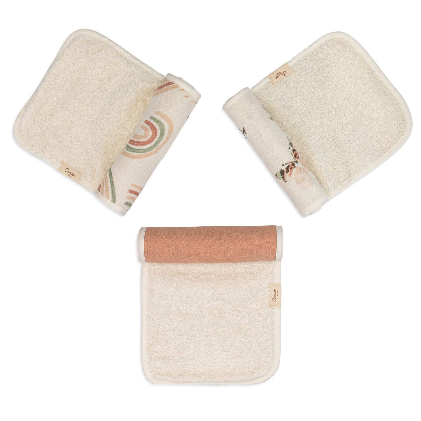Parker 3-pc. Baby Burp Cloth Set (Rainbow/Butterfly)