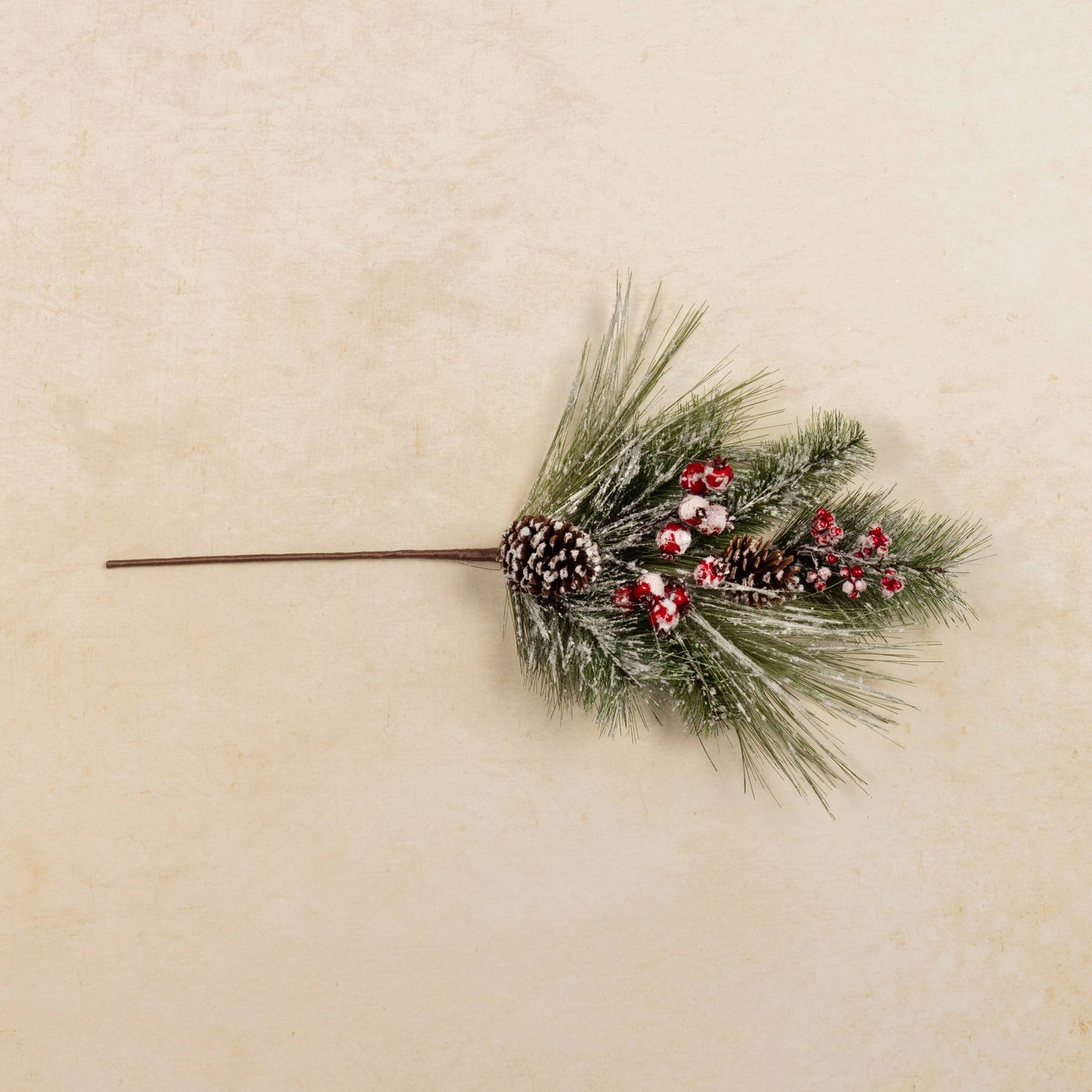 28" FROSTED PINE, BERRIES & PINECONES PICK
