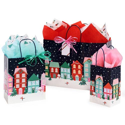 Christmas Village Paper Christmas Gift Bags