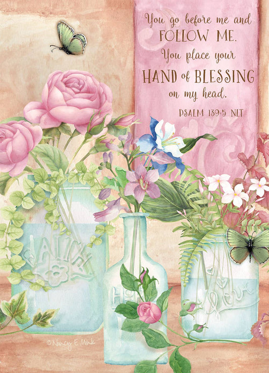 Floral Jars - Faith Birthday Bookmark Card