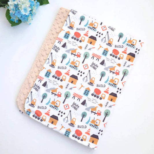 Baby & Toddler Minky Blanket - Little Builder