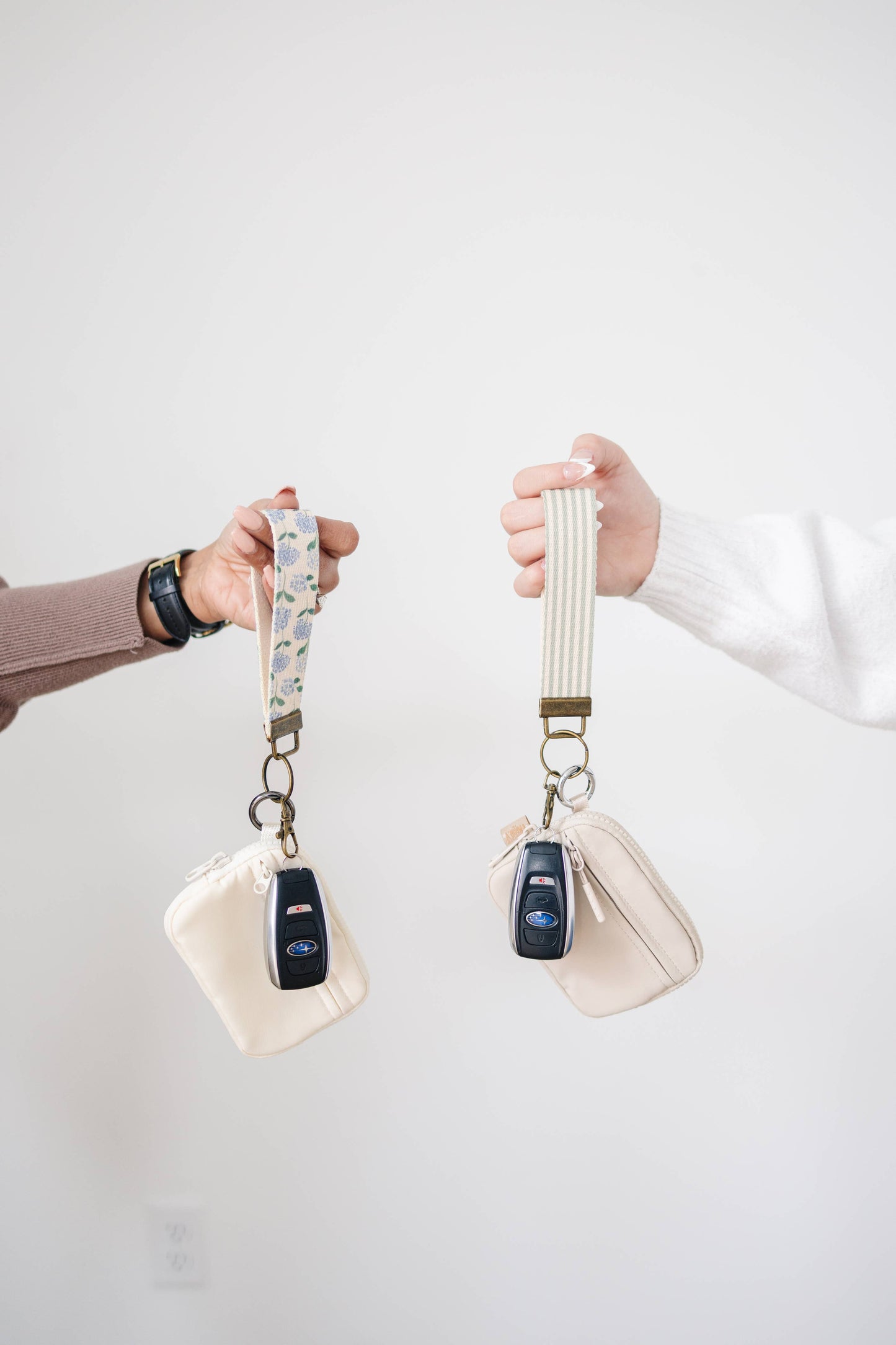 Canvas Wristlet Lanyard Keychain -  Car Key Fob Holder