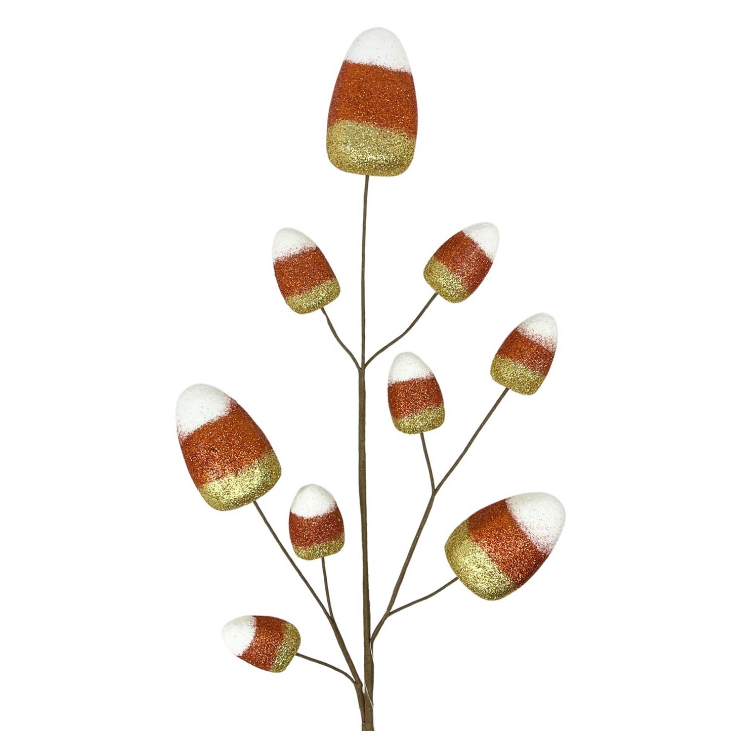 27" Glittered Candy Corn Spray | Halloween Decorative Floral