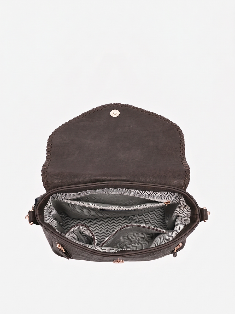 Lorelei Double Zip Crossbody – Whipstitch Trim | M2167