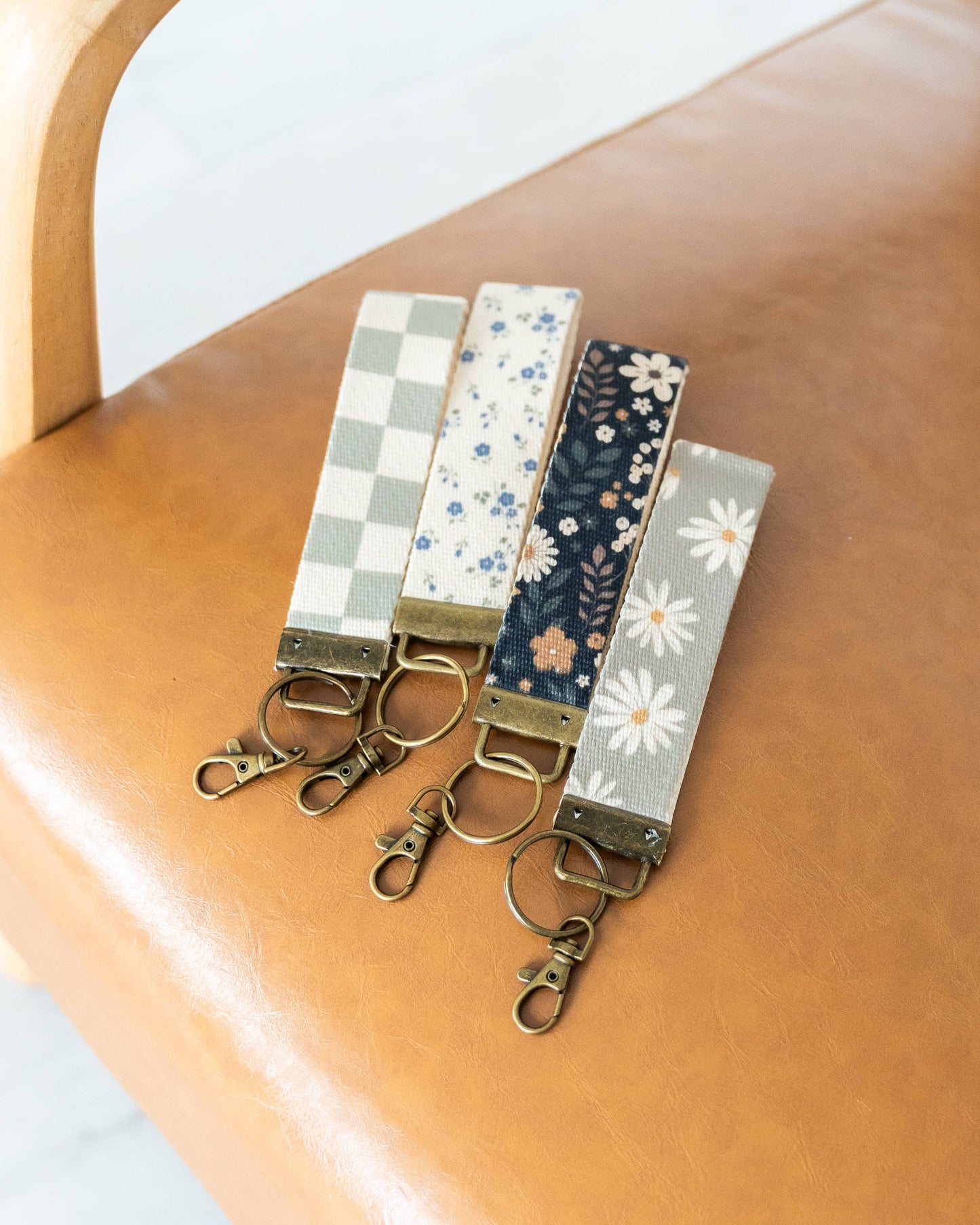 Canvas Wristlet Lanyard Keychain -  Car Key Fob Holder
