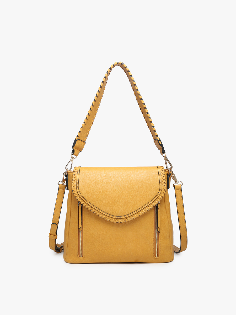 Lorelei Double Zip Crossbody – Whipstitch Trim | M2167
