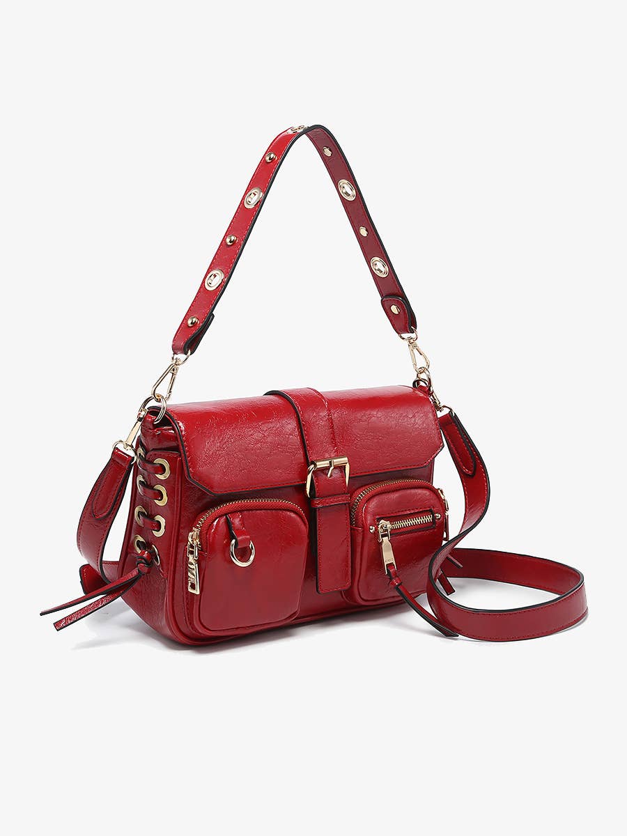 M2756 Valerie Gloss Multi-Compartment Shoulder Bag