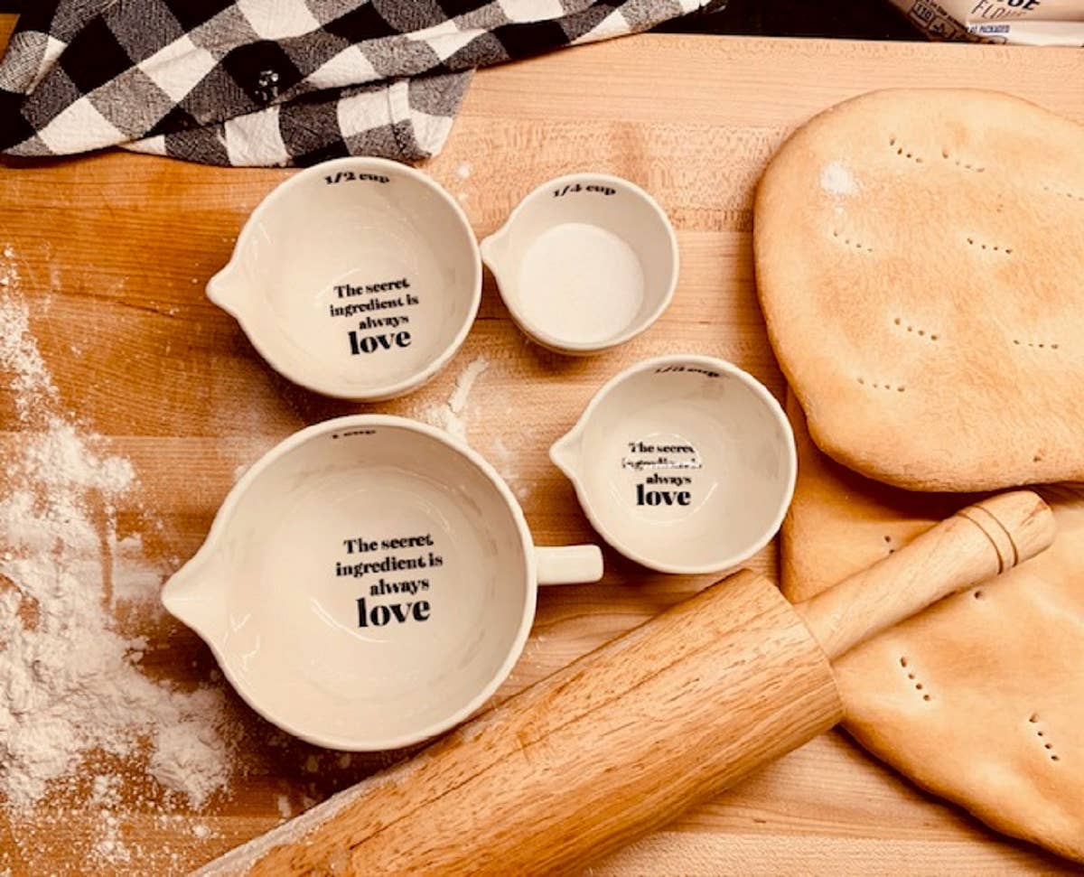 “The Secret Ingredient Is Love Ceramic Measuring Cups”