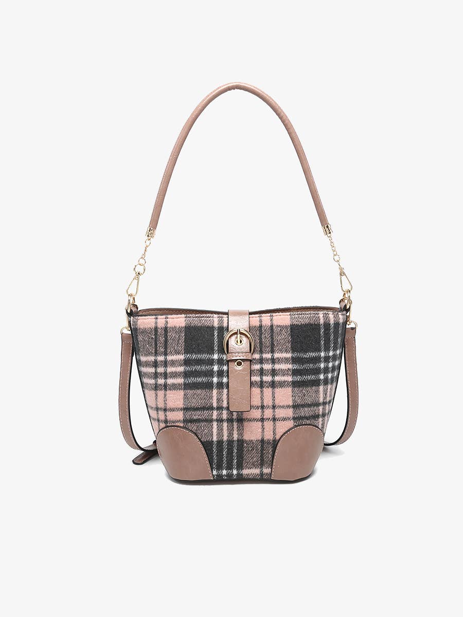 M2736 Georgina Plaid Contrast Bucket Bag
