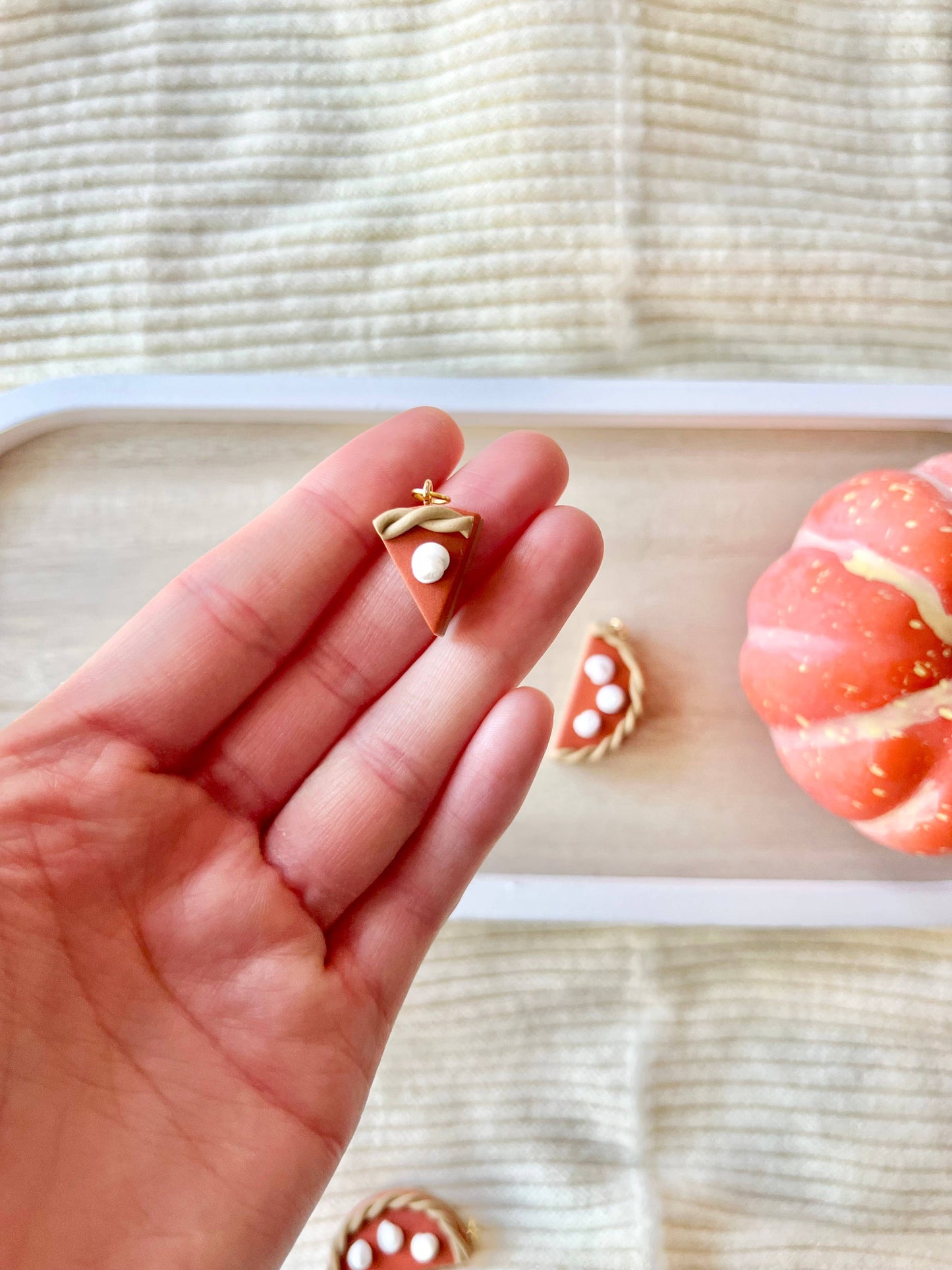 Pumpkin Pie Earrings, Pie Clay Earrings