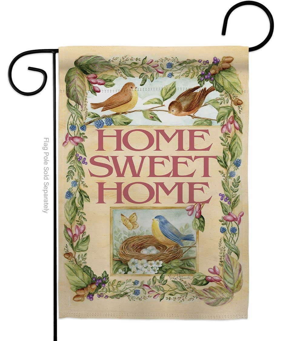 Flag Welcome Birds Spring Time Bird Sweet Home Floral Day