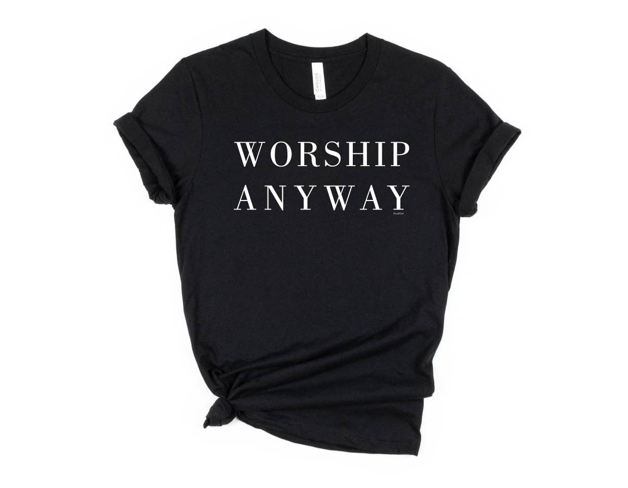 New Christian Worship Anyway Black Bella Spring Graphic Tee