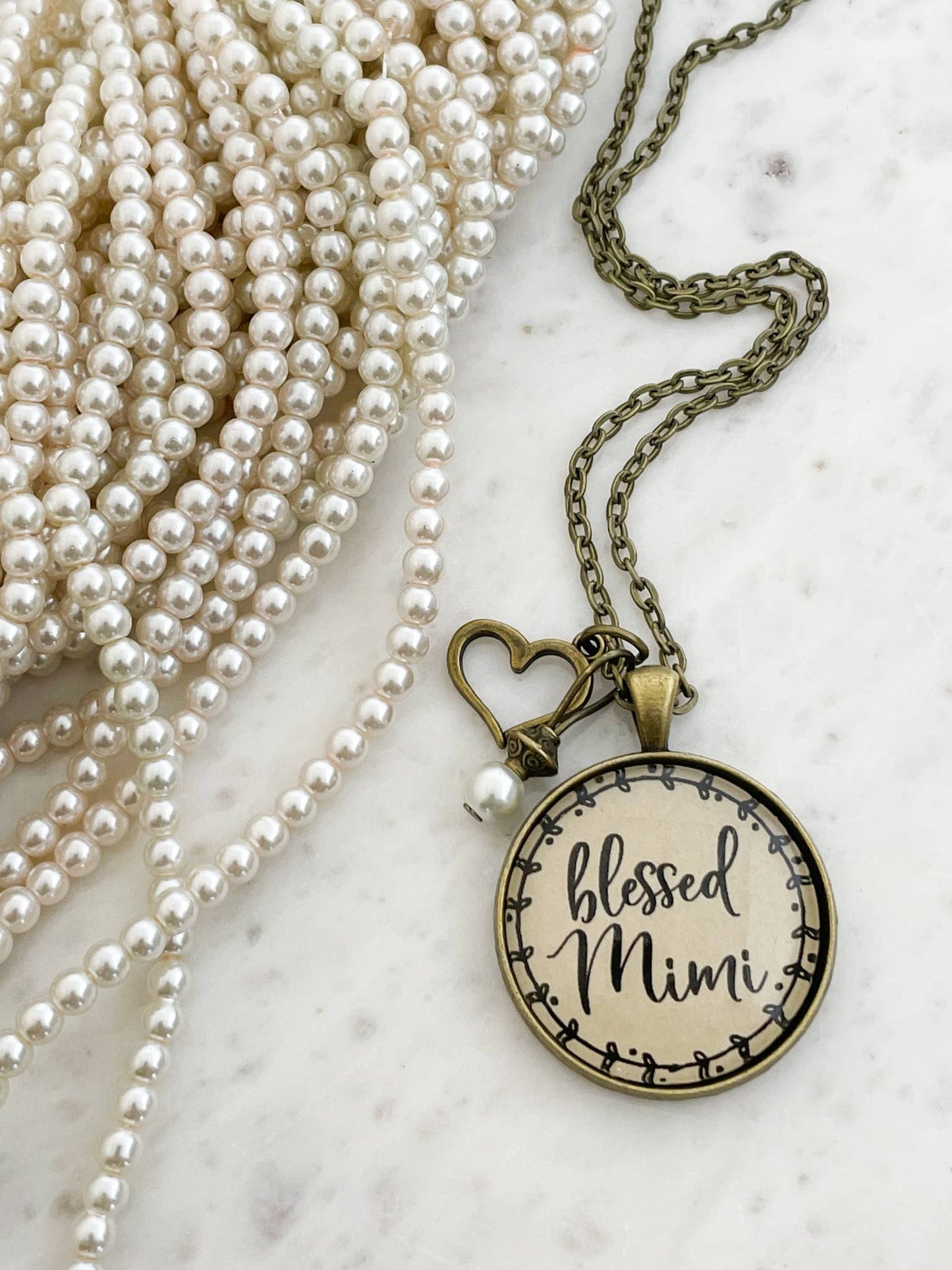 Blessed Mimi glass pendant inspirational necklace