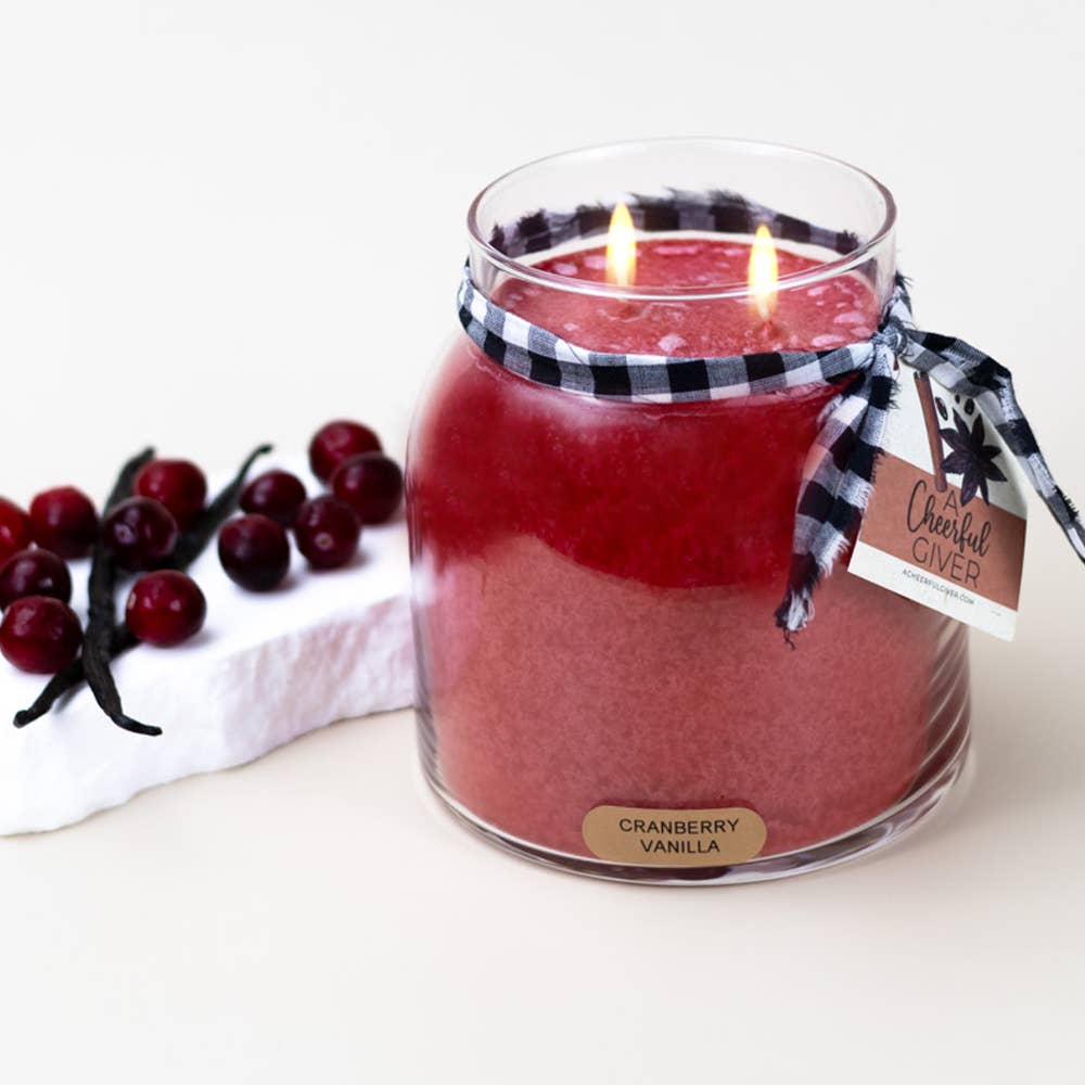 Cranberry Vanilla – 34oz Fall Strong Scented Jar Candle