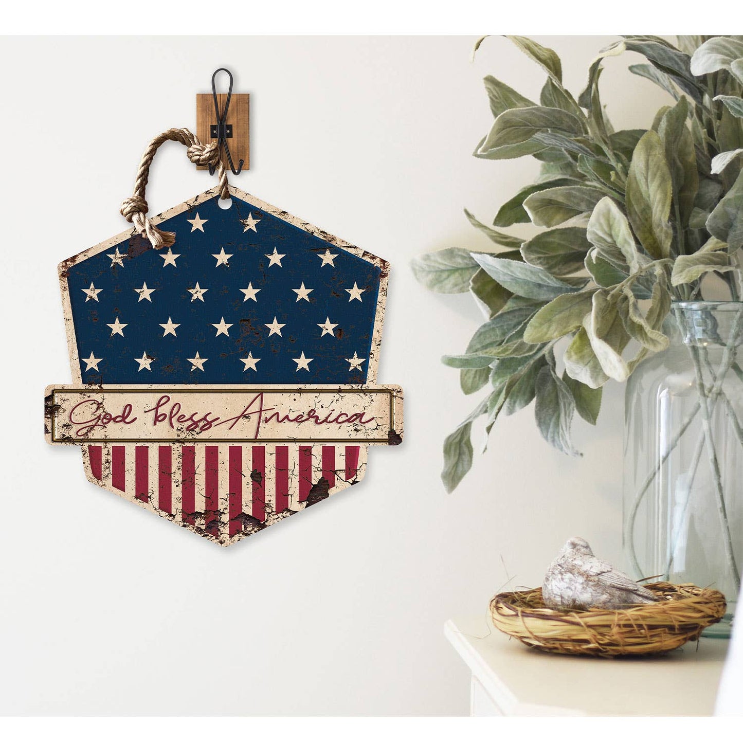 God Bless America Vintage Badge Sign