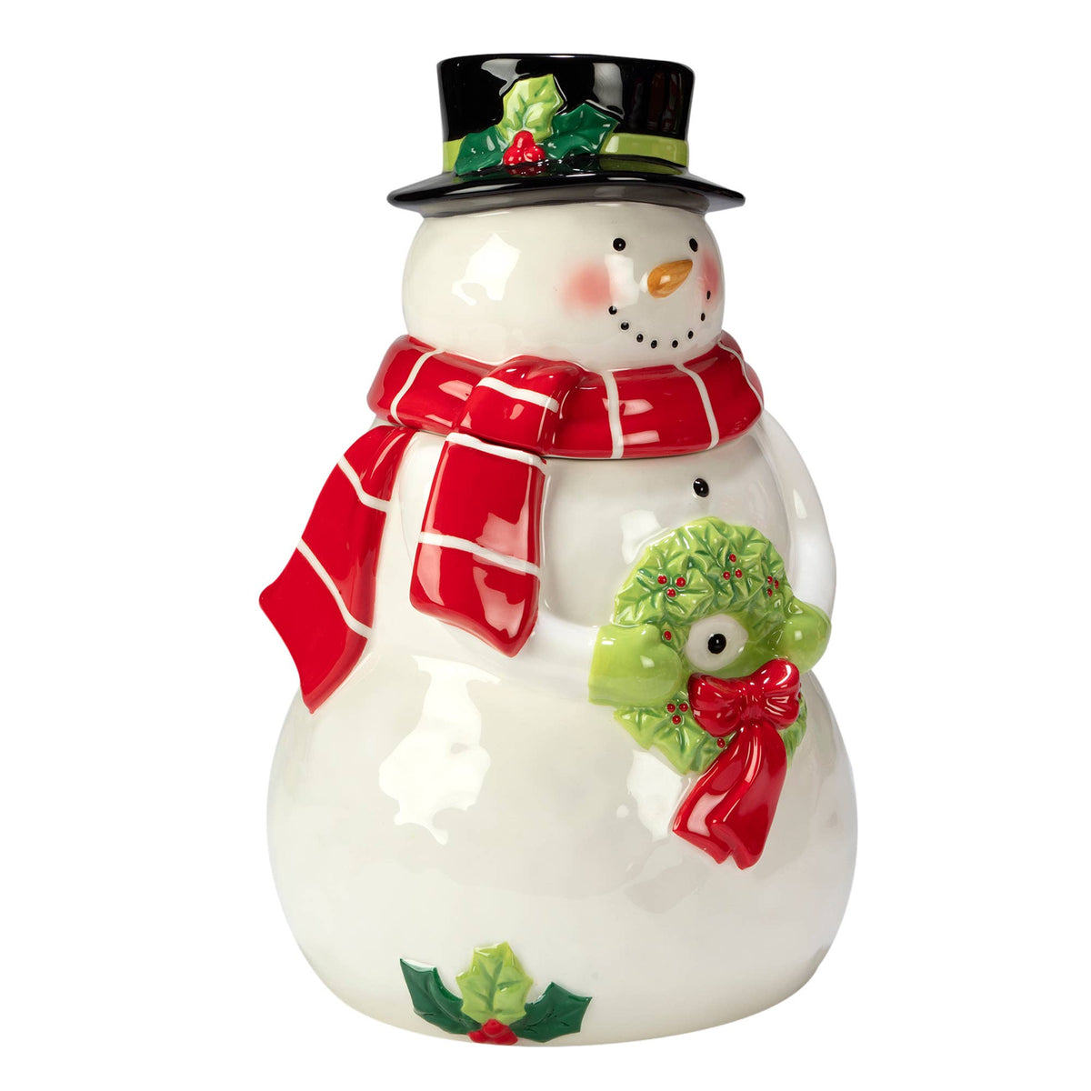 Holiday Magic Christmas Snowman 3-D  Cookie Jar 10.75"