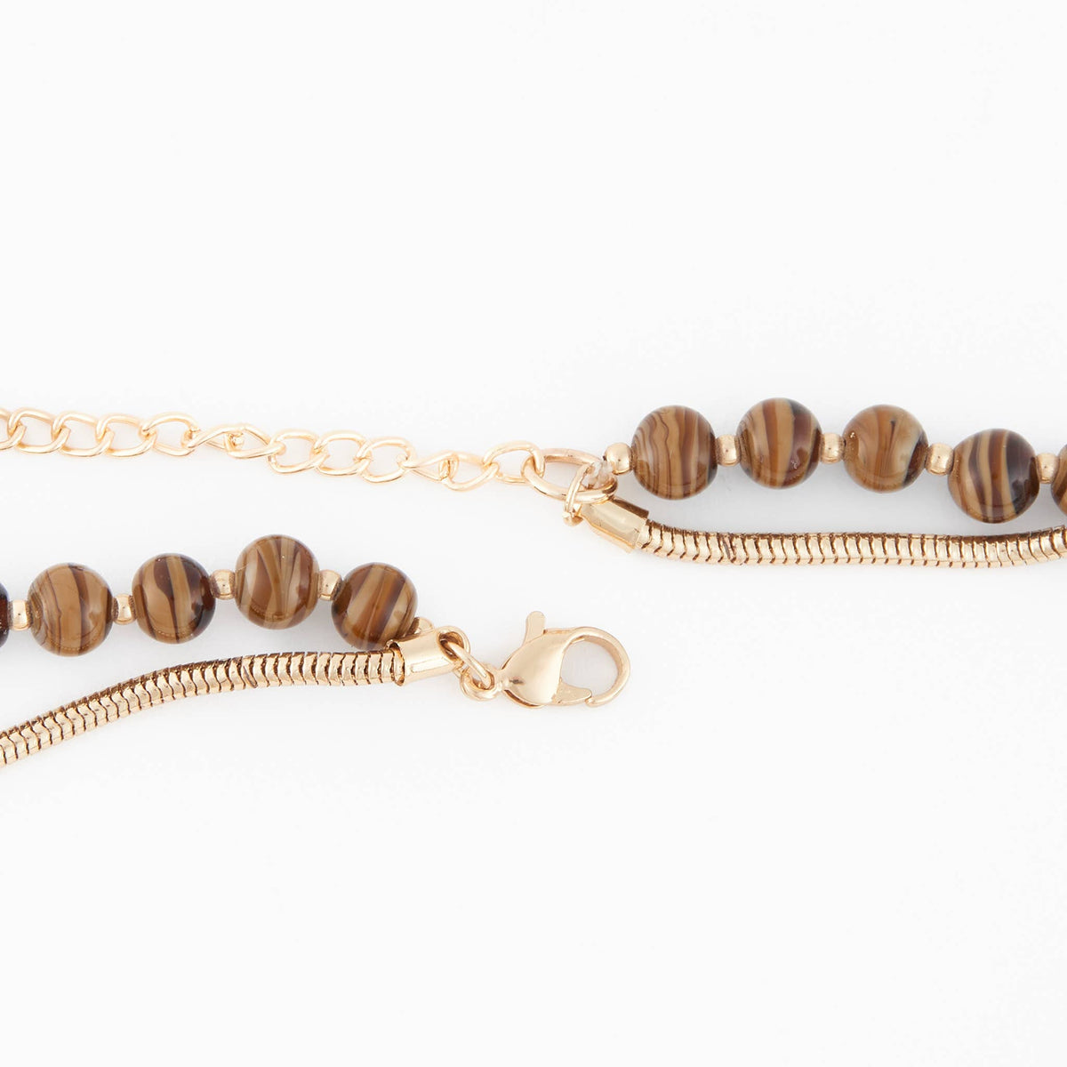 Collar Necklace 15" Beaded Double Strand Ball Arri