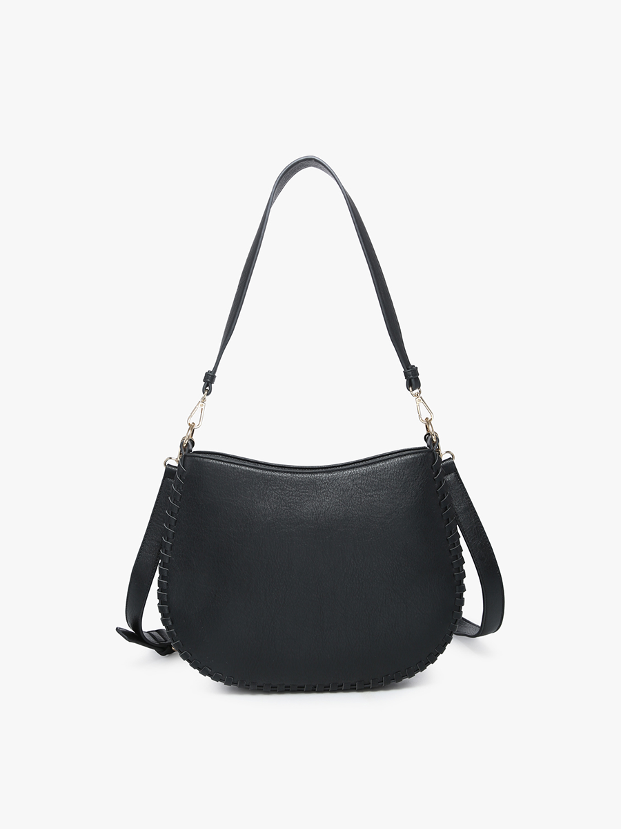 M2415 Raquel Whipstitch Trim Crossbody/Saddle Bag