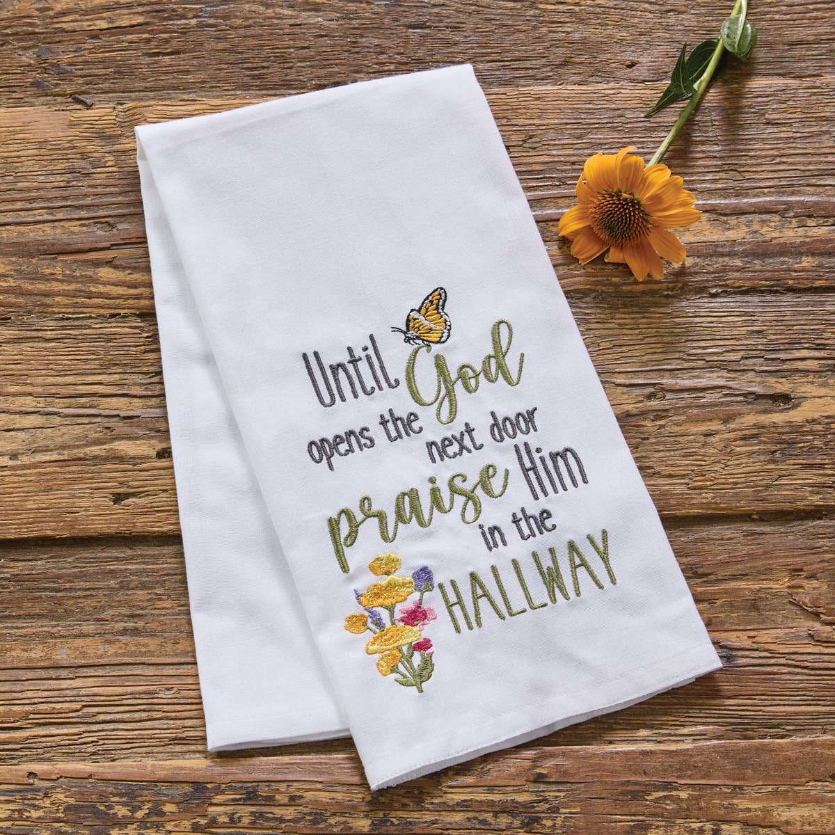 Praise Him Decorative Dishtowel
