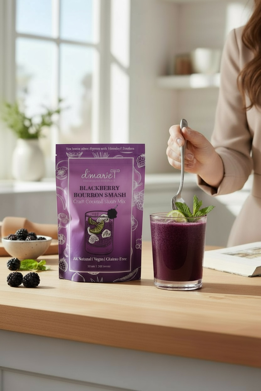 Blackberry Bourbon Smash Cocktail - Ready-To-Freeze Cocktail