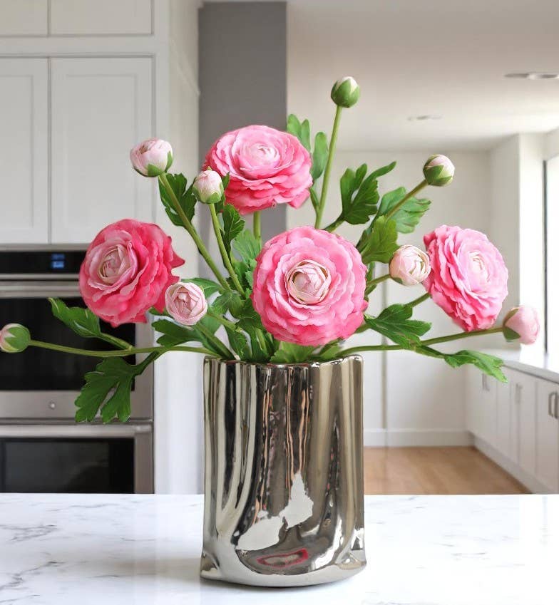 18"-Real Touch Ranunculus with 2 buds