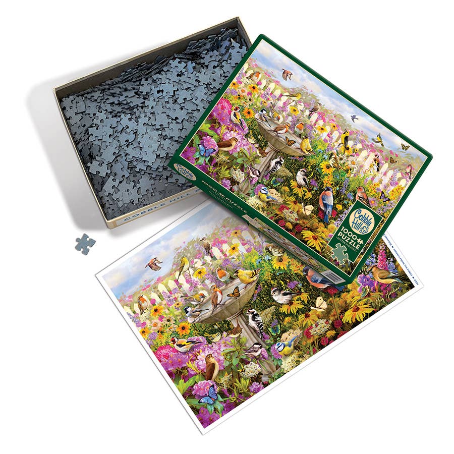 Backyard Bird Bath 1000-Piece Cobble Hill Puzzle