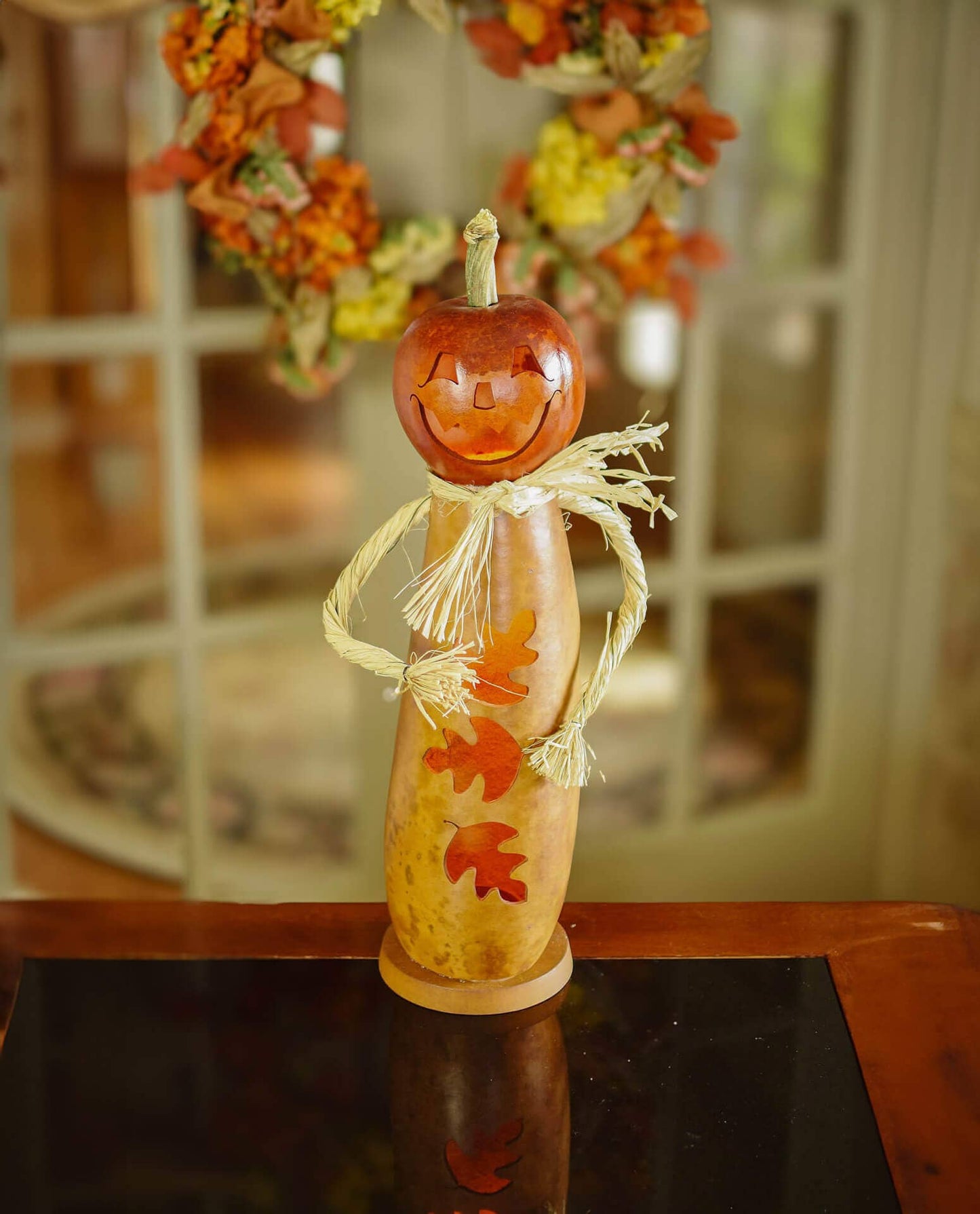Dexter Scarecrow Large Tall Lit Boy Hand-Crafted Gourd