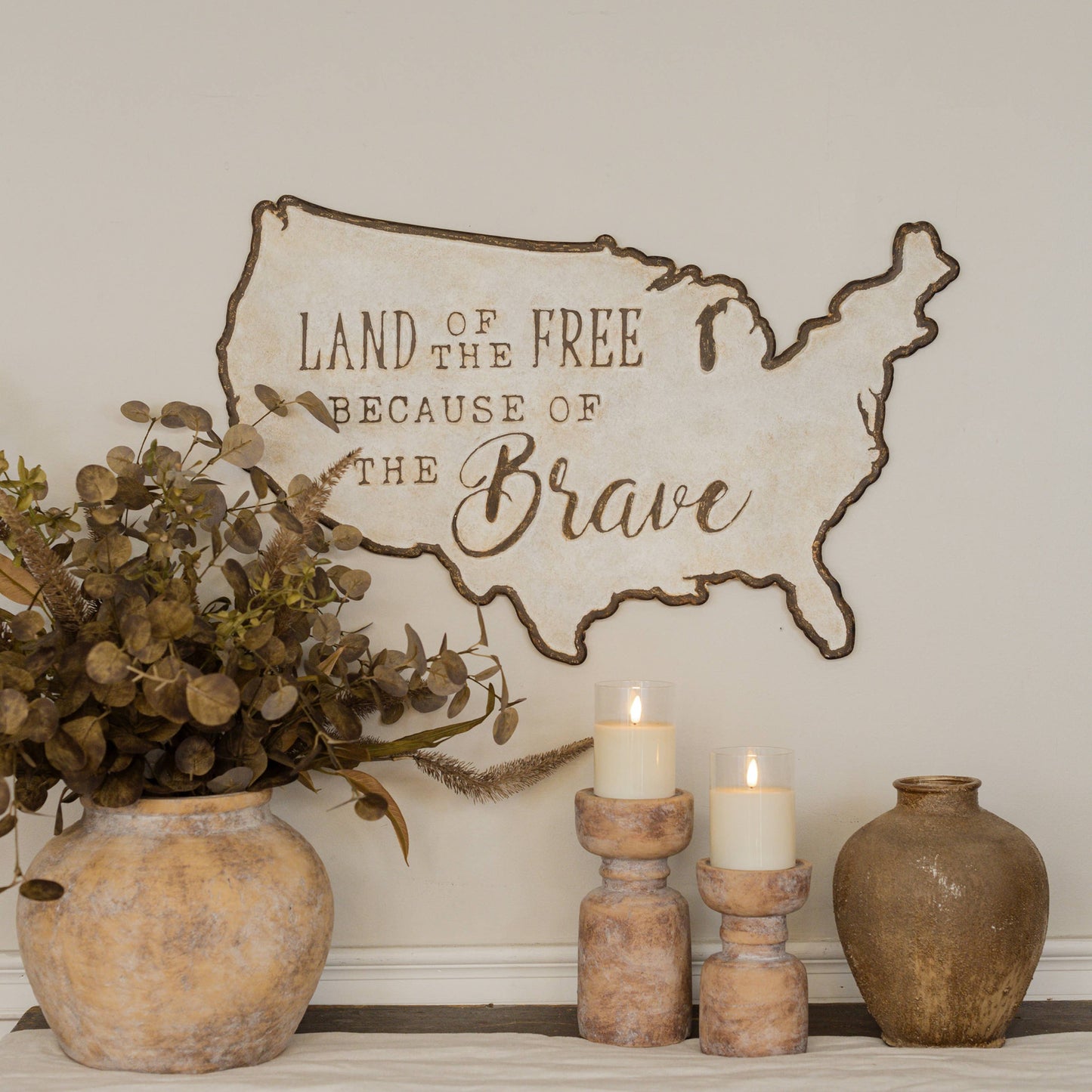 LAND OF THE FREE CUTOUT SIGN