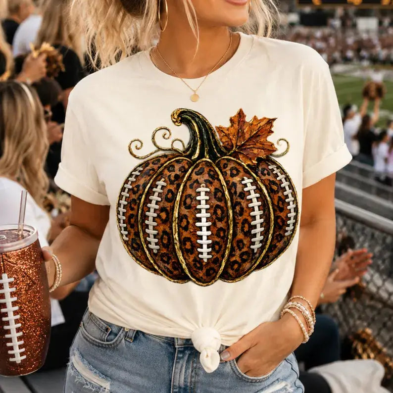 Football Pumpkin T-Shirt or Sweatshirt Fall Autumn Game Day