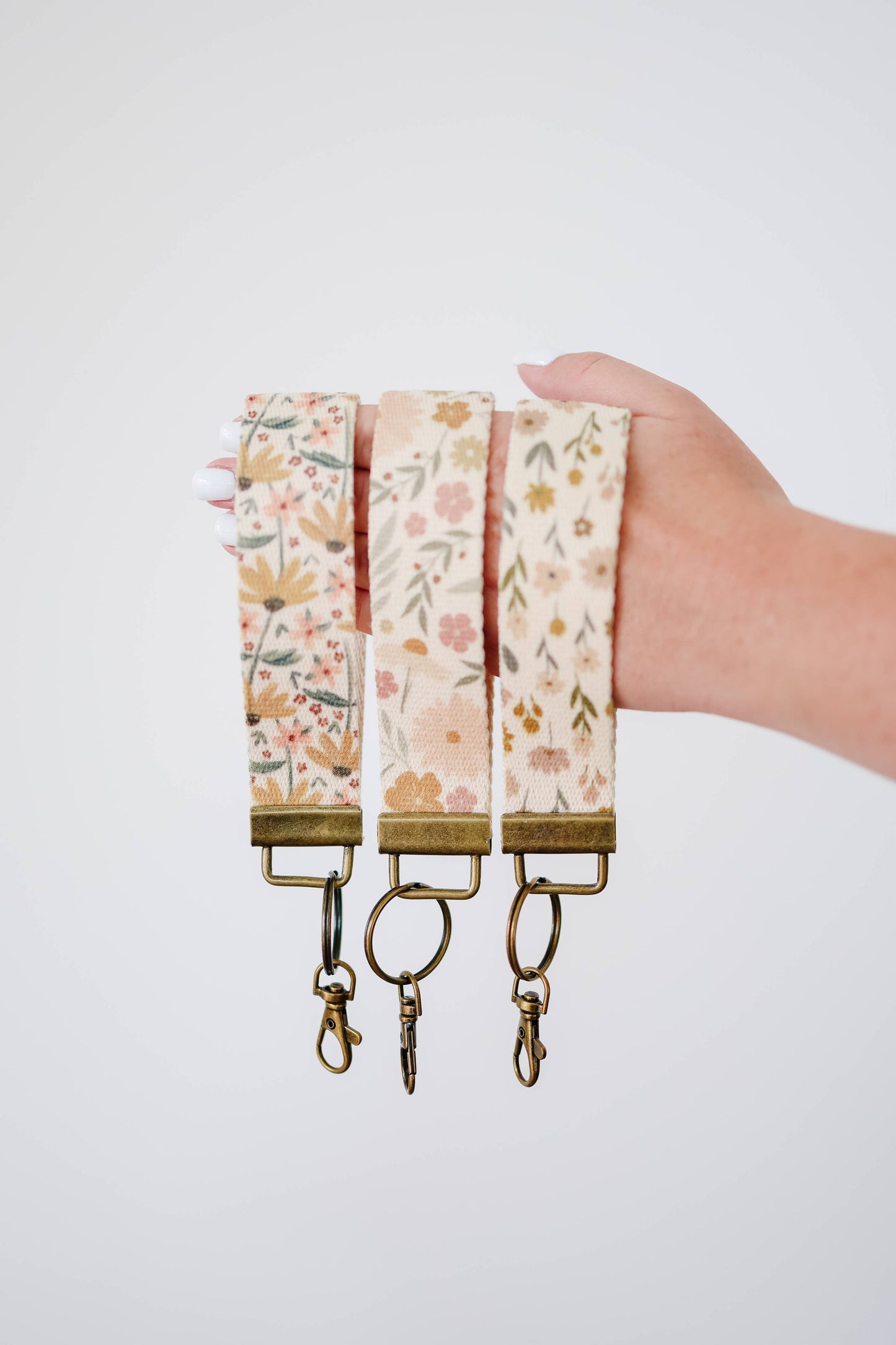 Canvas Wristlet Lanyard Keychain -  Car Key Fob Holder
