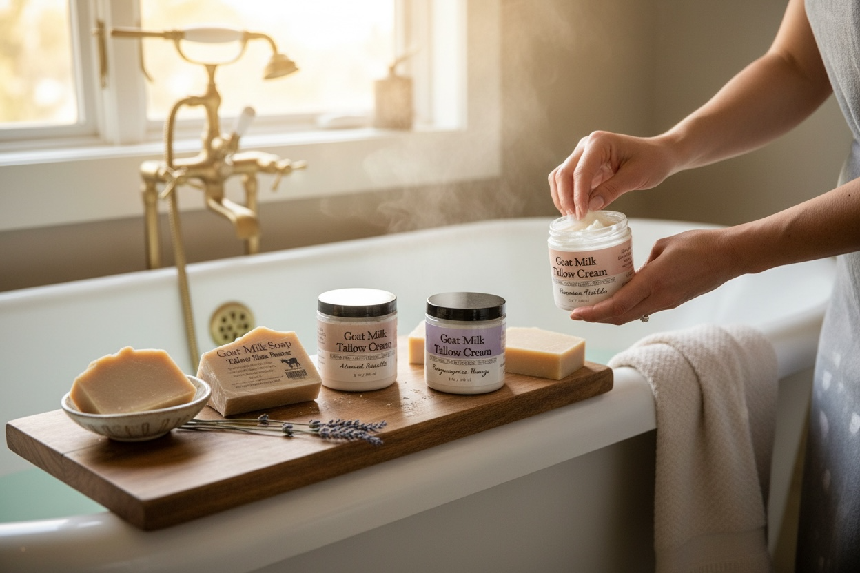 Goat Milk Tallow Cream - Black Raspberry Vanilla