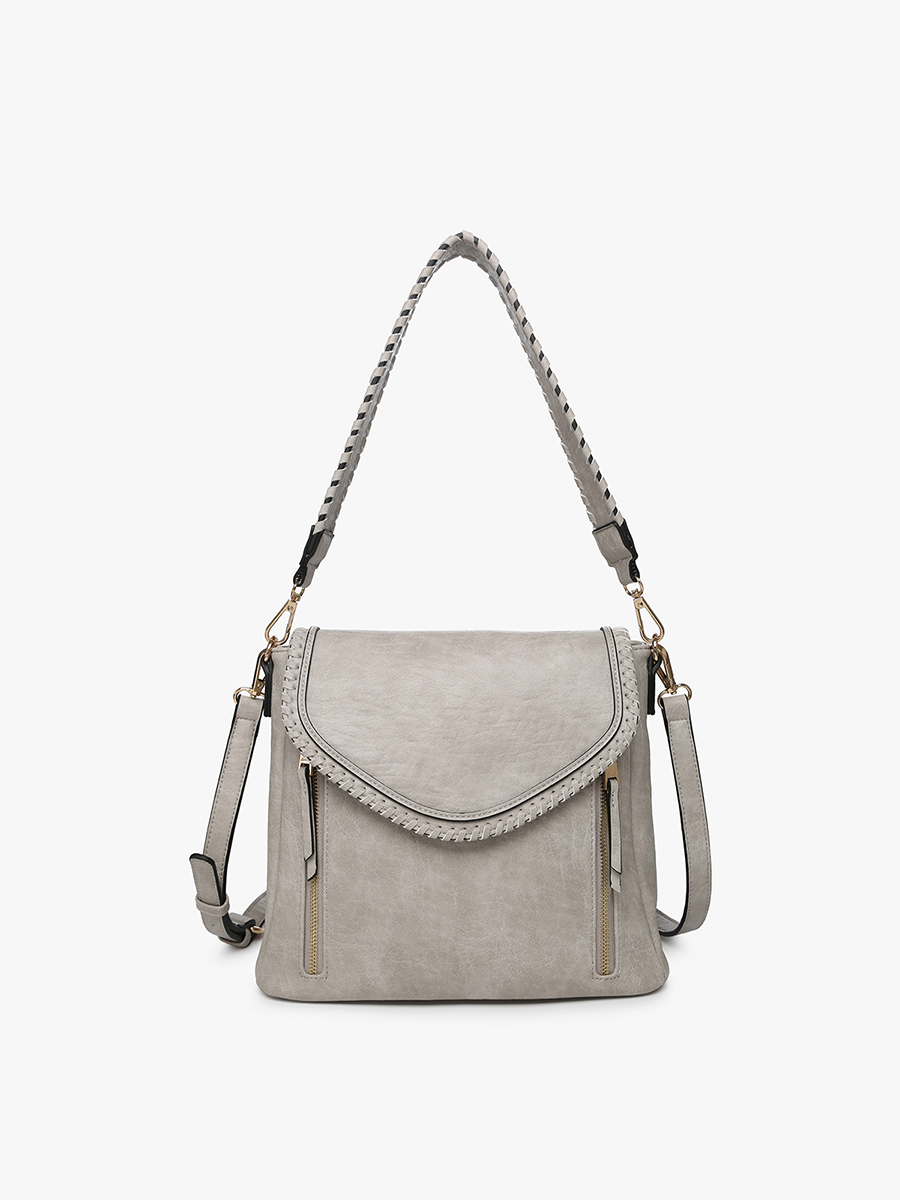 Lorelei Double Zip Crossbody – Whipstitch Trim | M2167