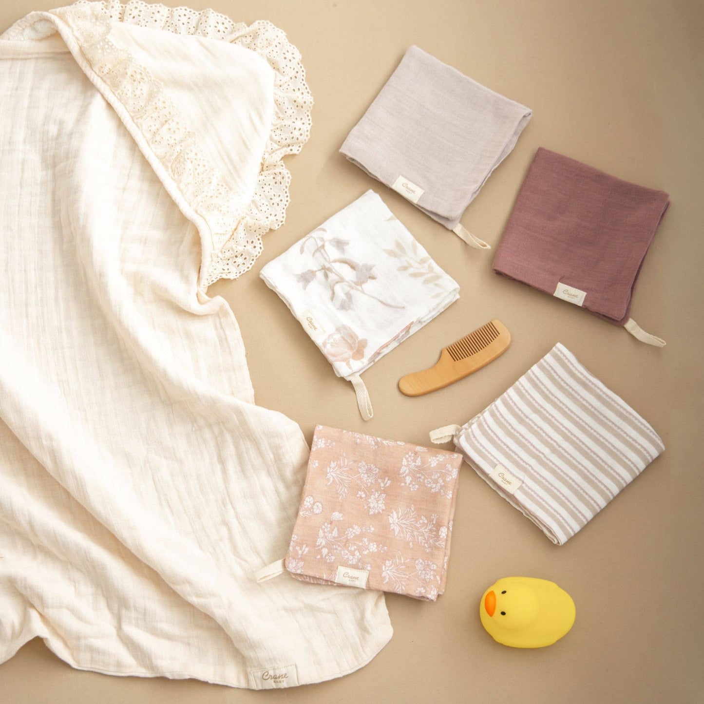 Violet 5-Piece Cotton Baby Washcloth Set