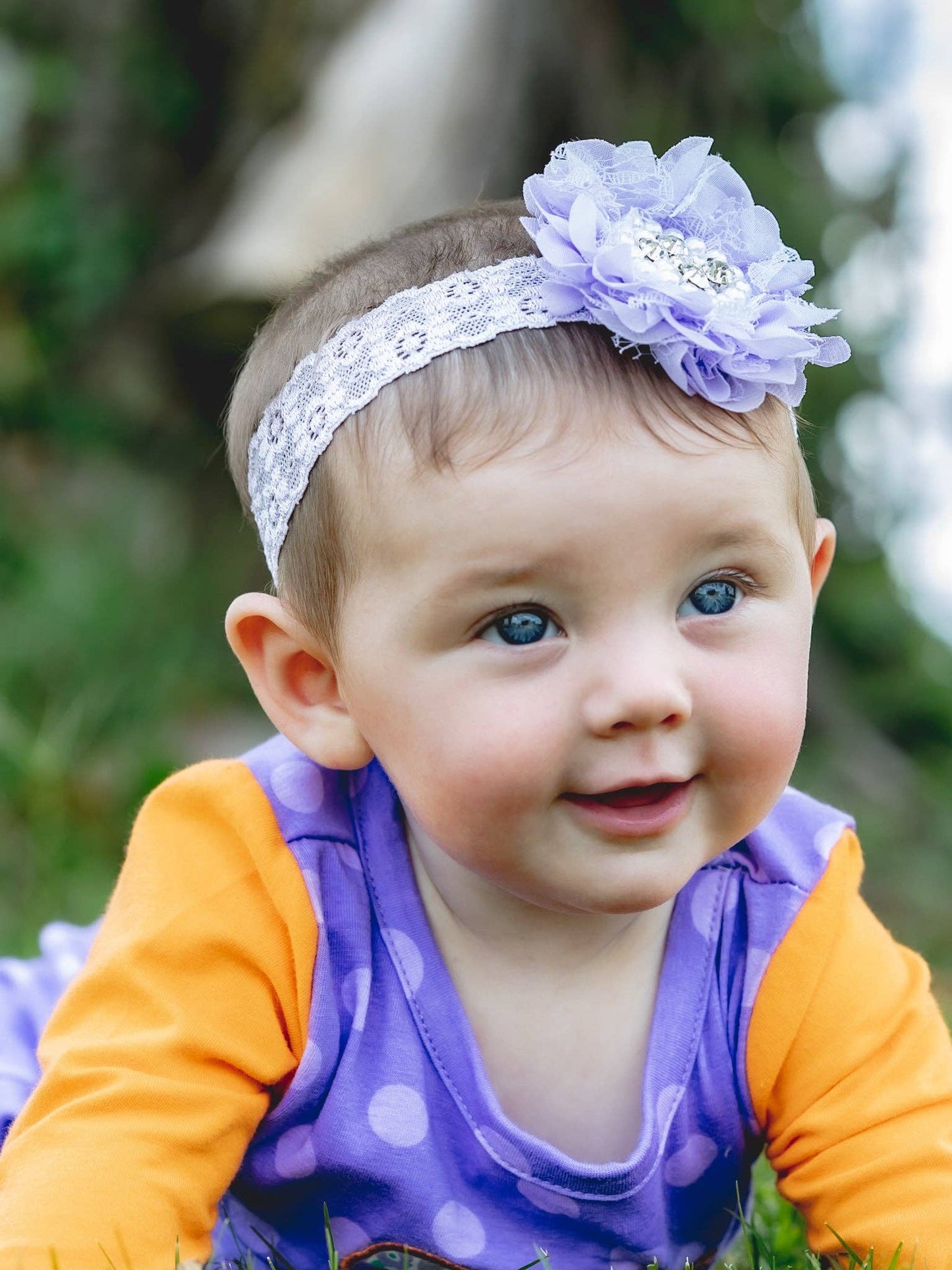 Chiffon Rhinestone & Pearls Headband - 21 Colors Available
