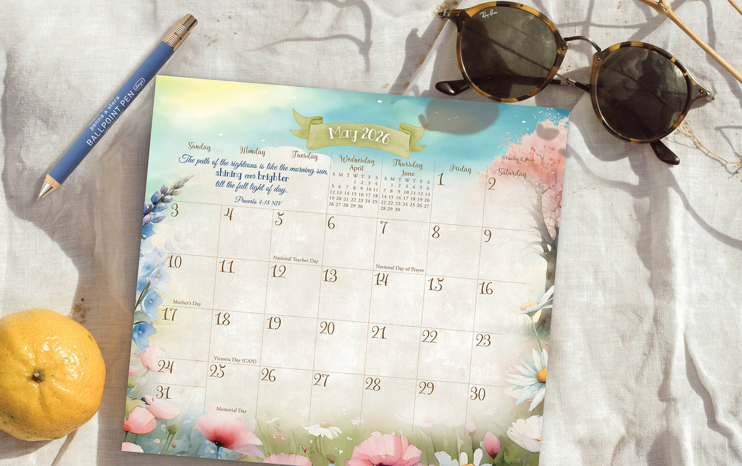 Faithful Heart & Home Faith 2026 Magnetic Calendar Pad