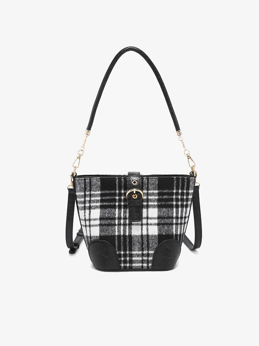 M2736 Georgina Plaid Contrast Bucket Bag