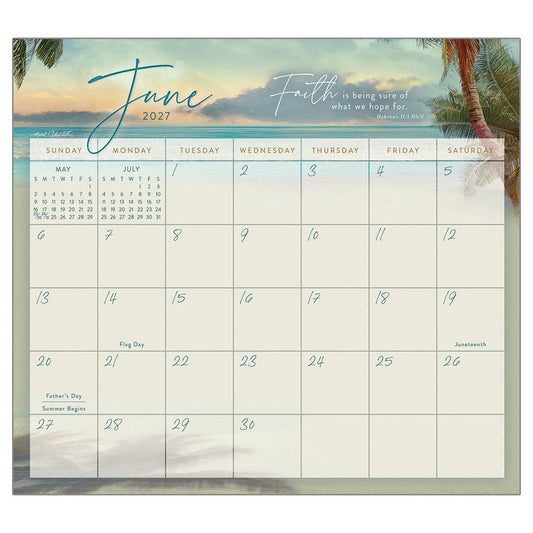 Seaside Serenity Faith 2027 Magnetic Calendar Pad