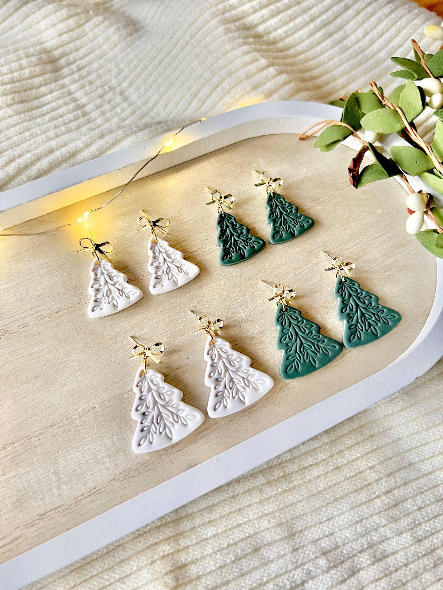 Scandinavian Tree Earrings, Christmas Tree Earrings