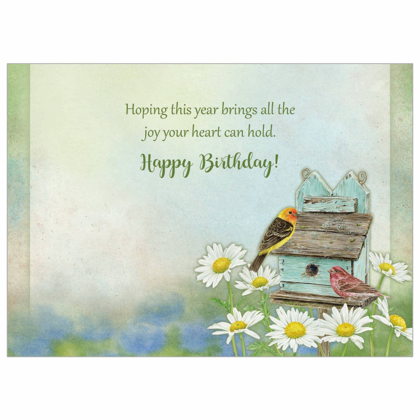 Birds at a Birdhouse - Faith Birthday Card
