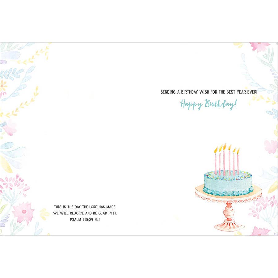 Blue Cake - Faith Birthday Card