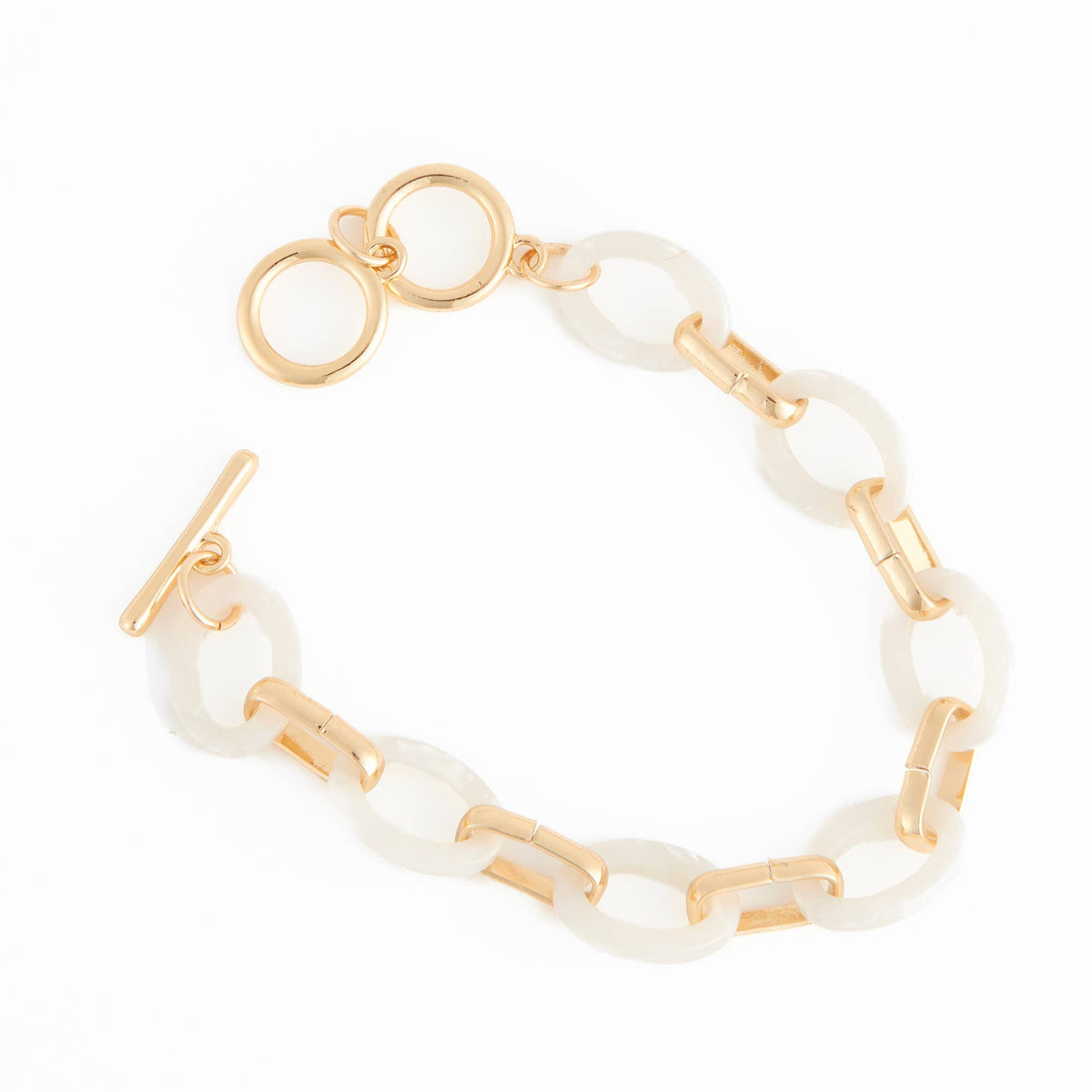 Toggle Bracelet Shayne Acrylic Celluloid Link 6.75"