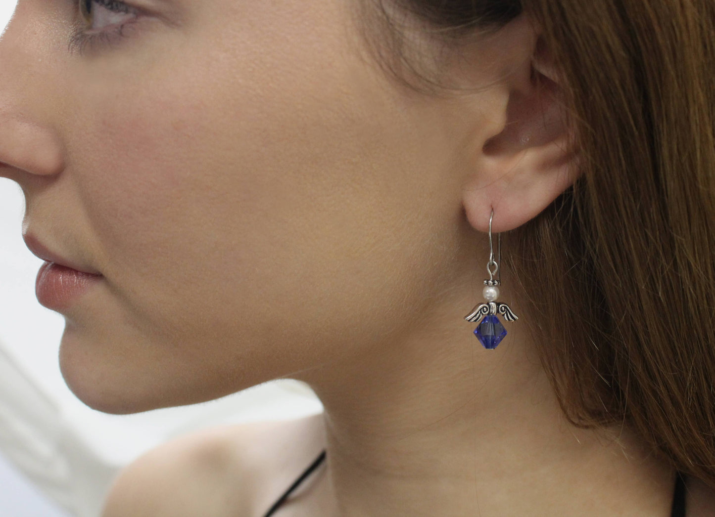 Angel Crystal and Metal Dangle Earring