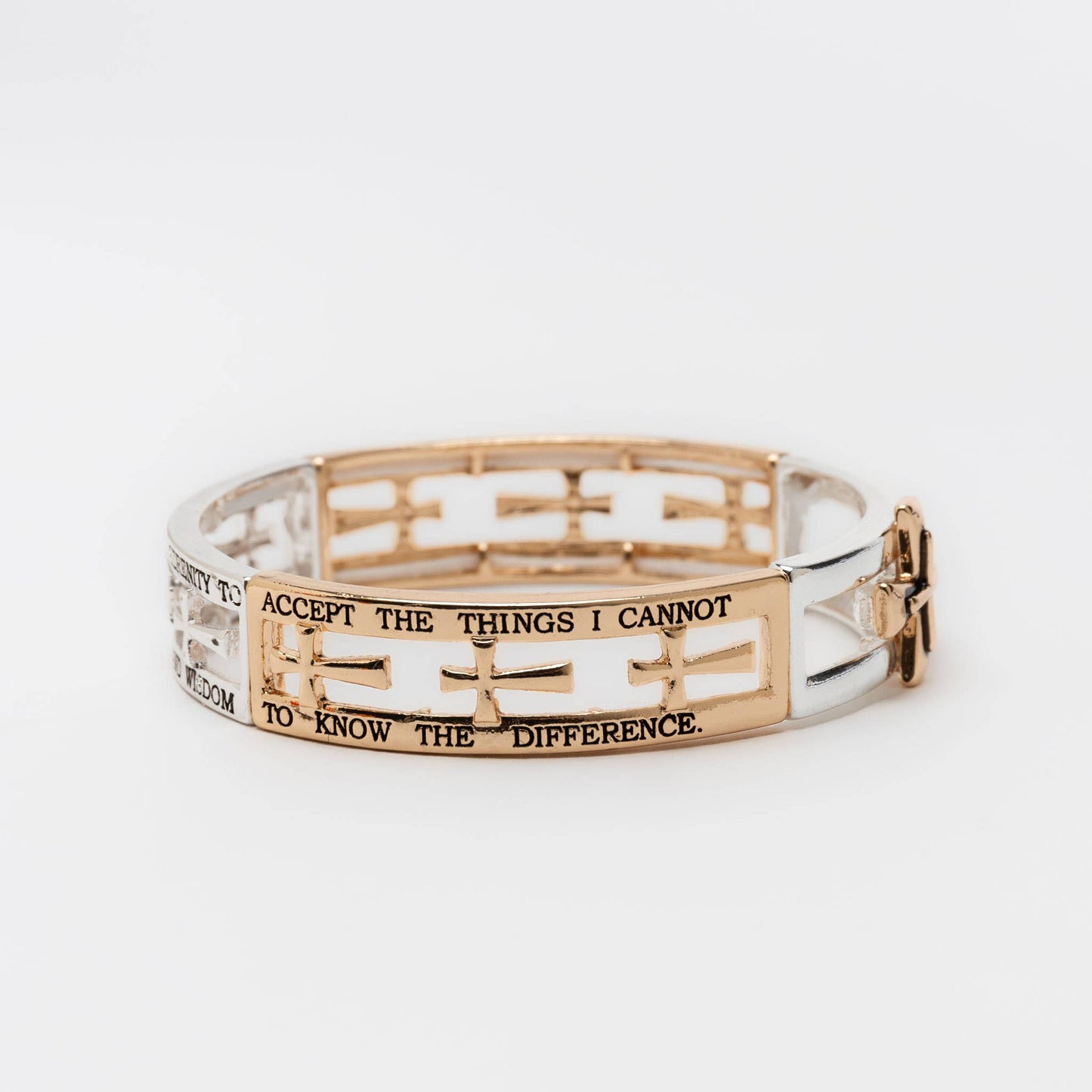 Two Toned Inspirational Nickel-Free Stretch Bracelets