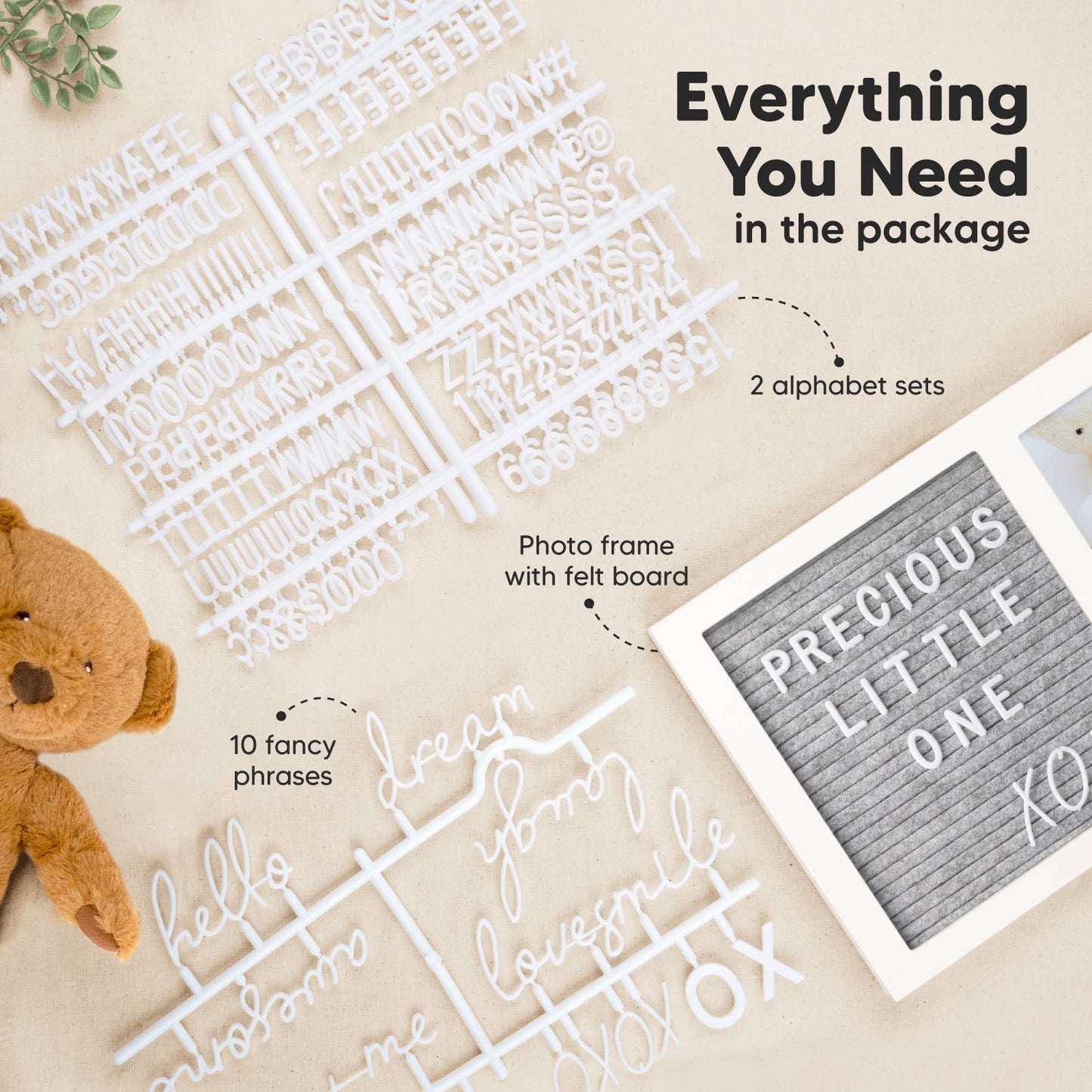 KeaBabies Heartfelt Picture Frame with Felt Letterboard