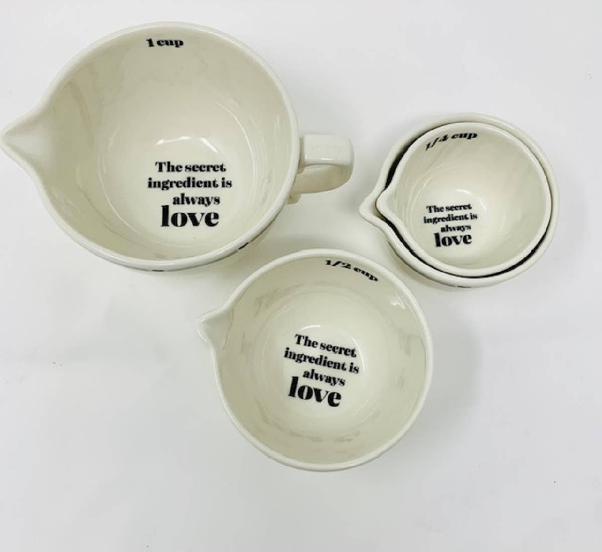 “The Secret Ingredient Is Love Ceramic Measuring Cups”